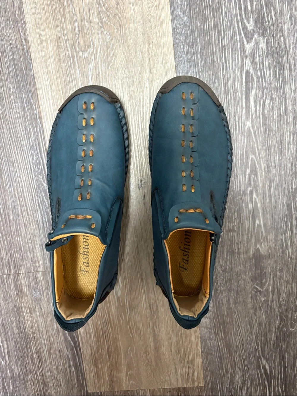 Men's Chukka Boots in Teal with Contrast Tan Lining. Leather; Fashion
